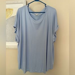 Ava & Viv Scoop Neck Tshirt in light blue - Size 4X